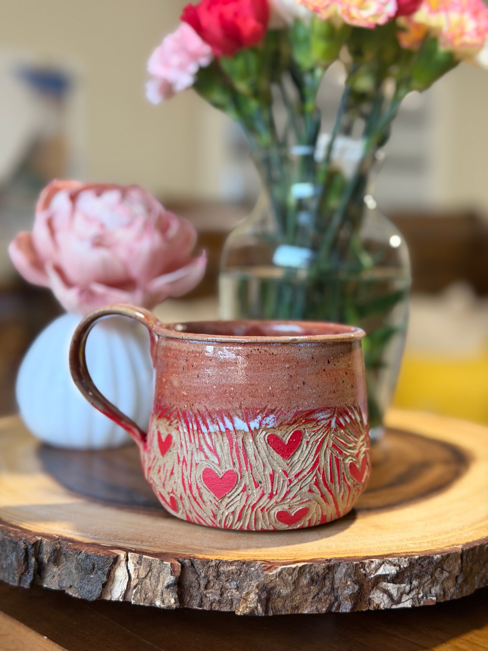 Hand-Carved Heart Mug