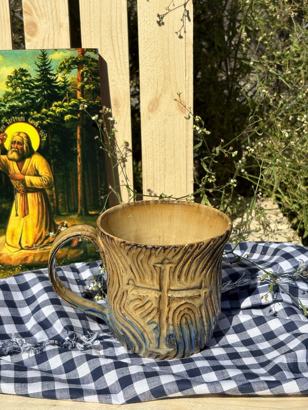 Carved Cross Mug