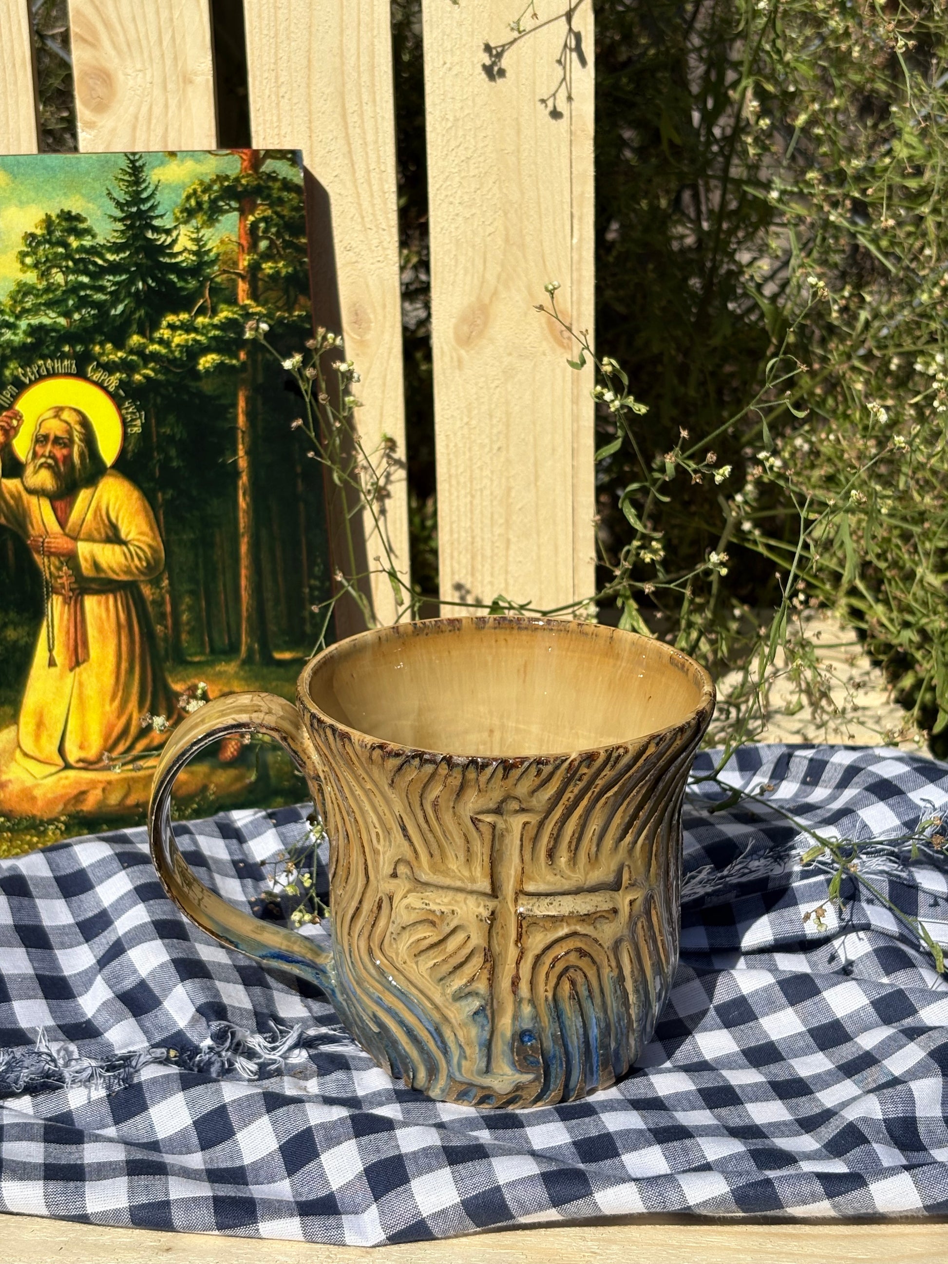 Carved Cross Mug