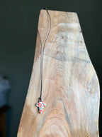 Orange Cross Charm Necklace