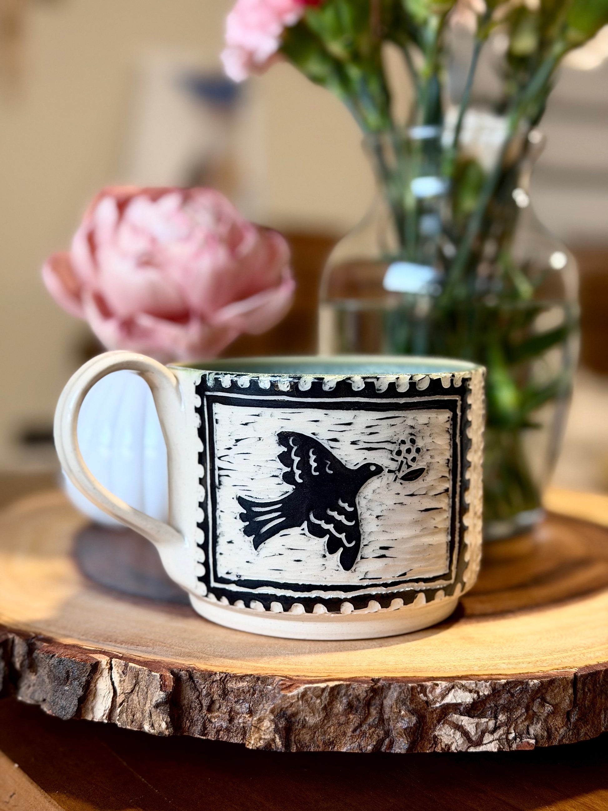 Hand-Carved Sgraffito Stamp Mug