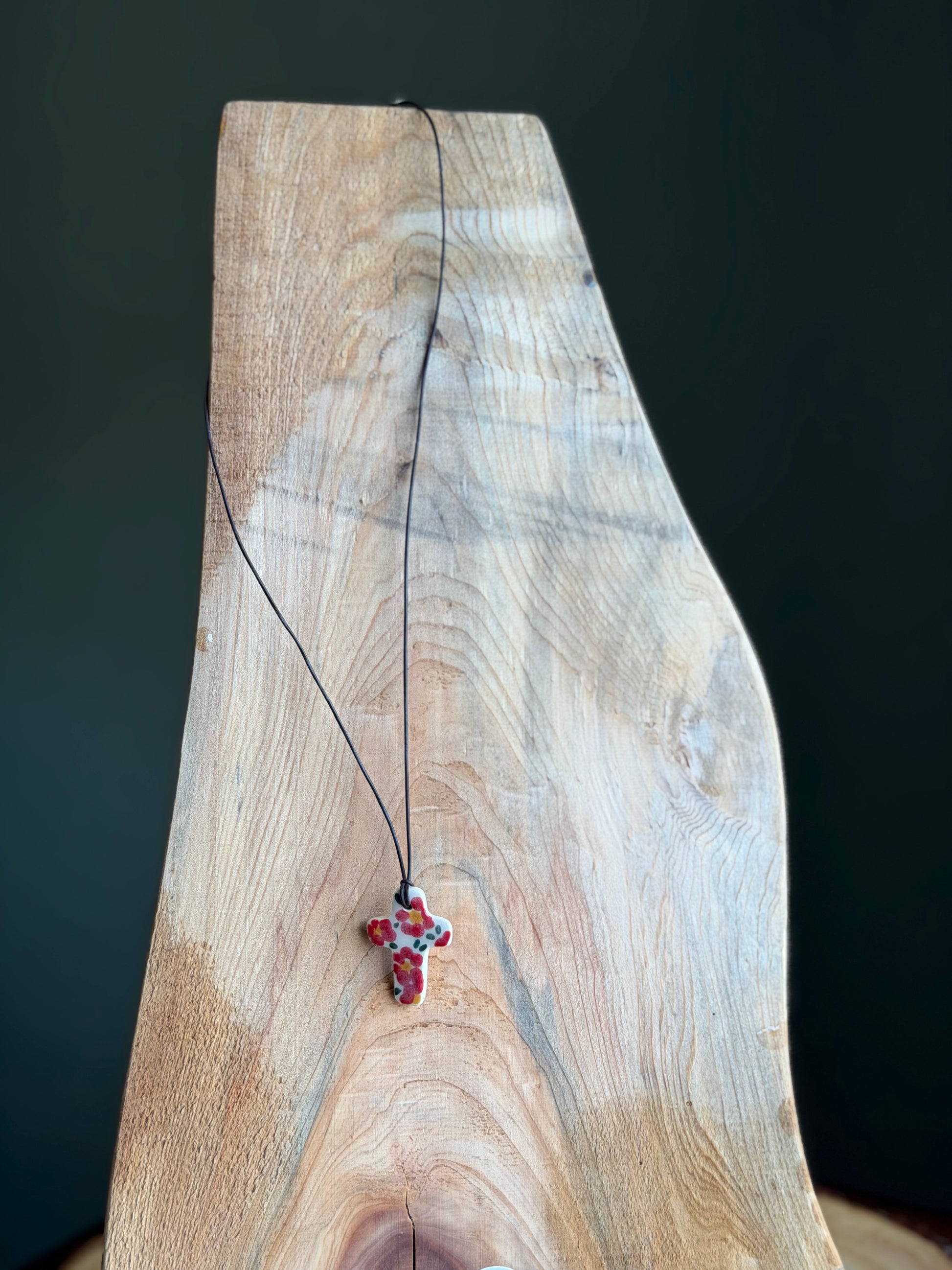 Red Cross Charm Necklace