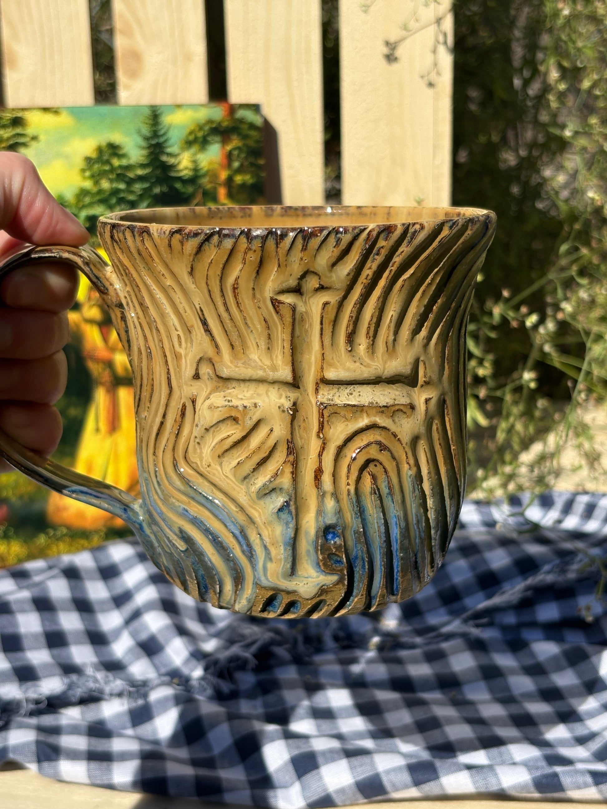 Carved Cross Mug