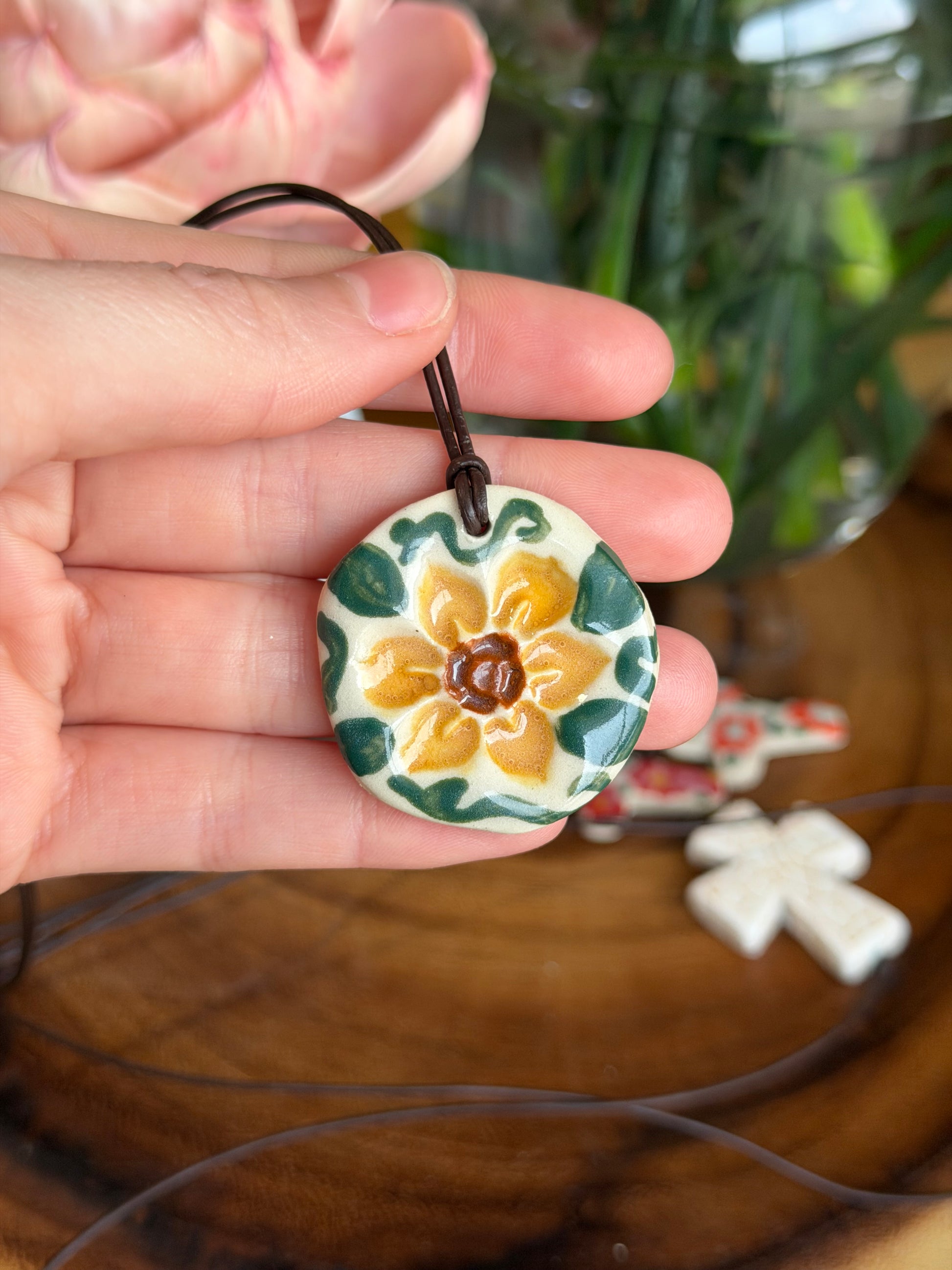 Sunflower Charm Necklace