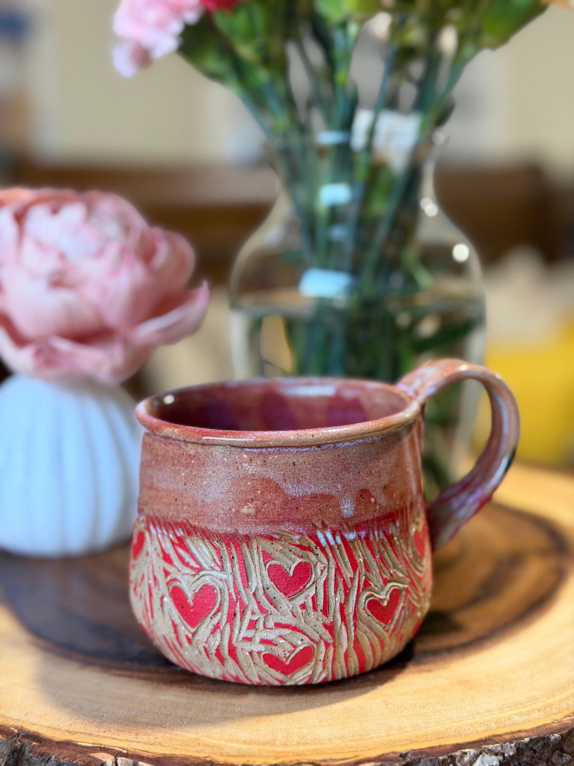 Hand-Carved Heart Mug