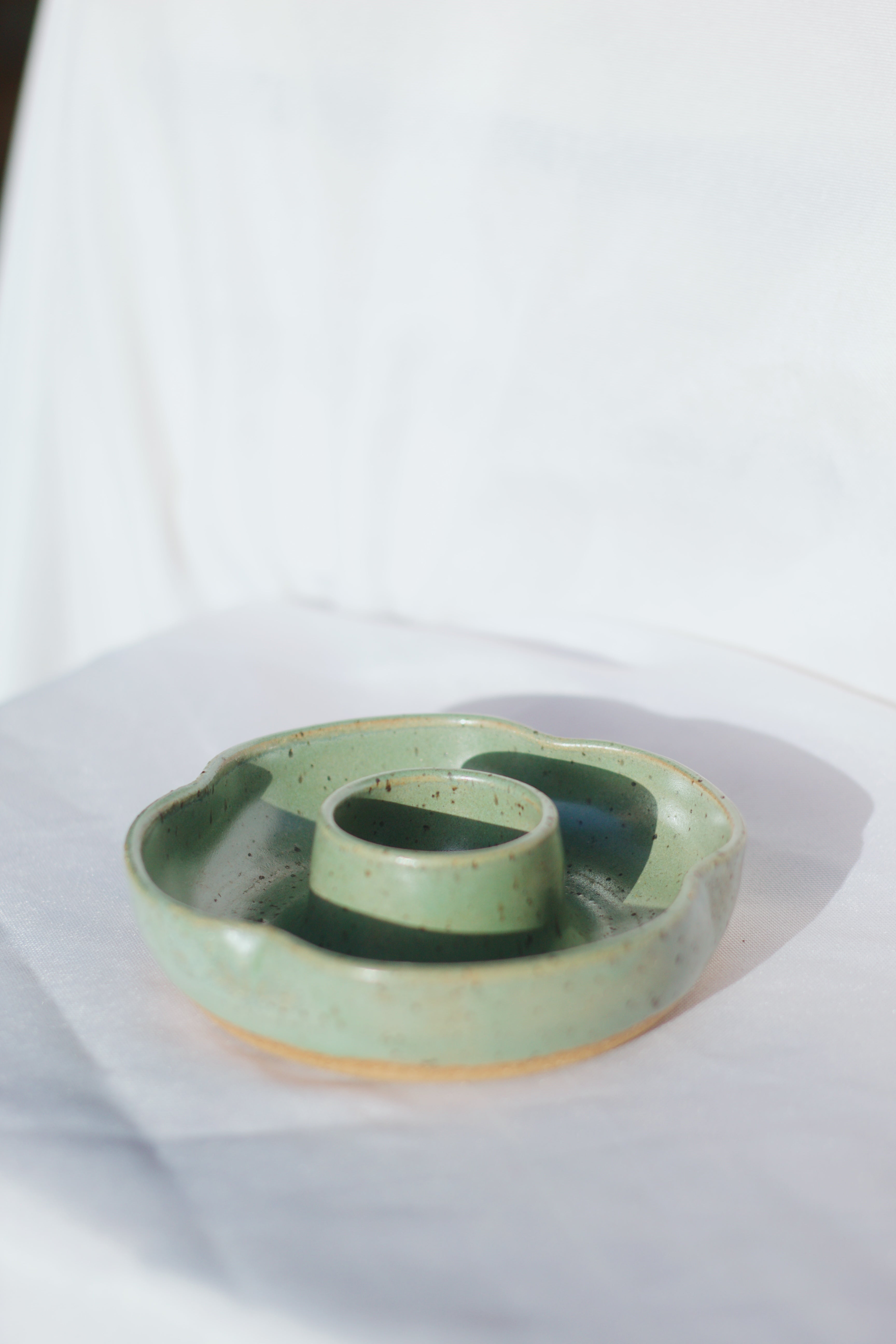 Green Candlestick Holder