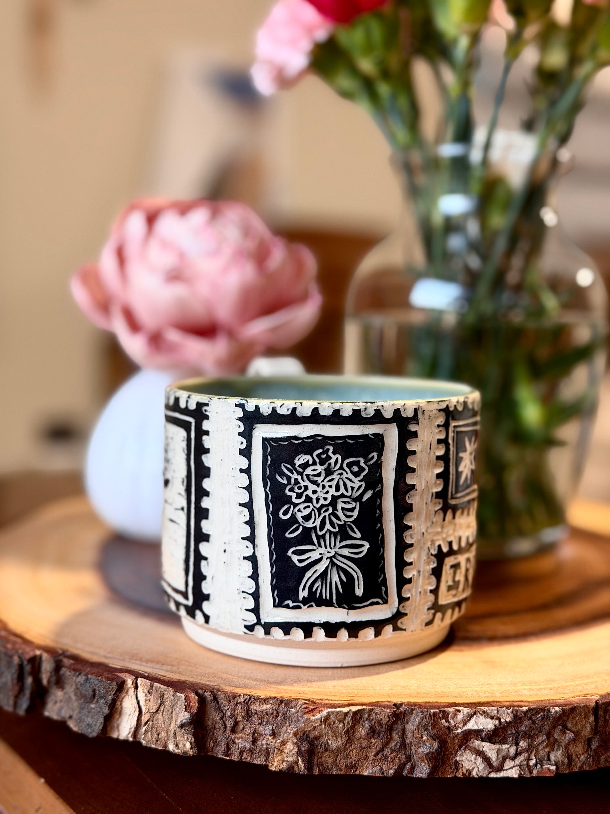 Hand-Carved Sgraffito Stamp Mug