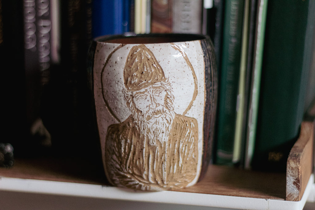 Carved St. Paisios Mug