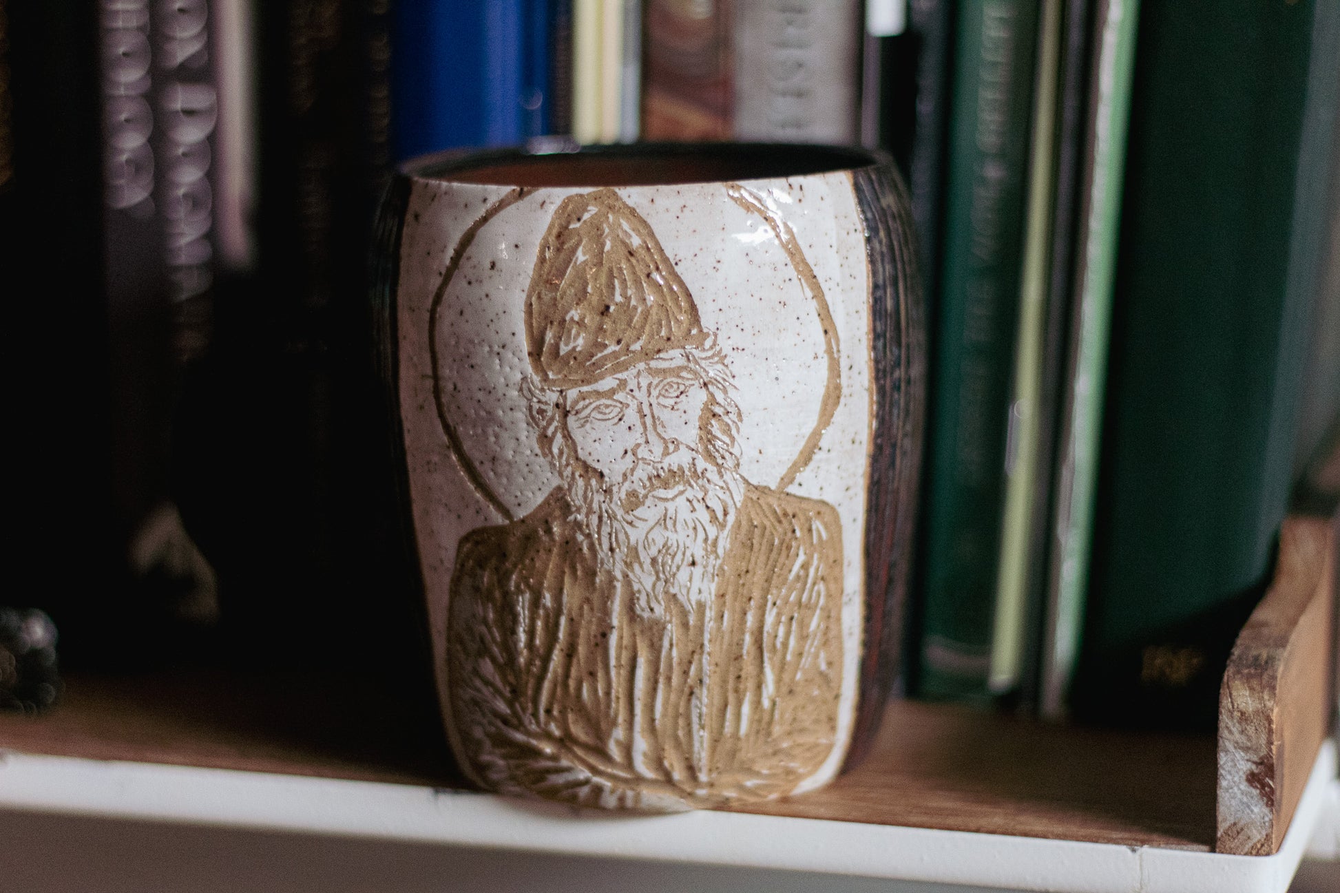 Carved St. Paisios Mug