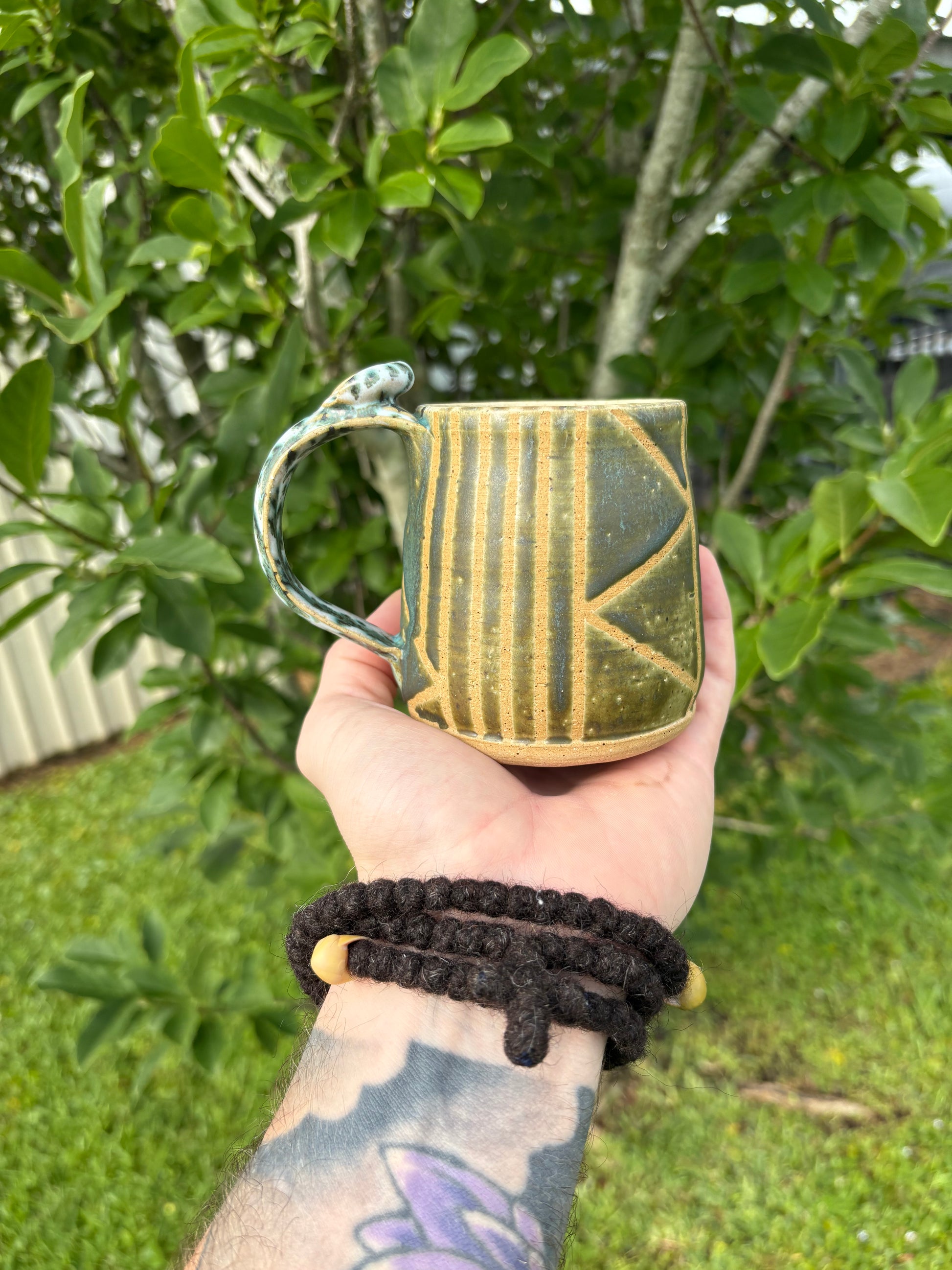 Geometric Green Mug