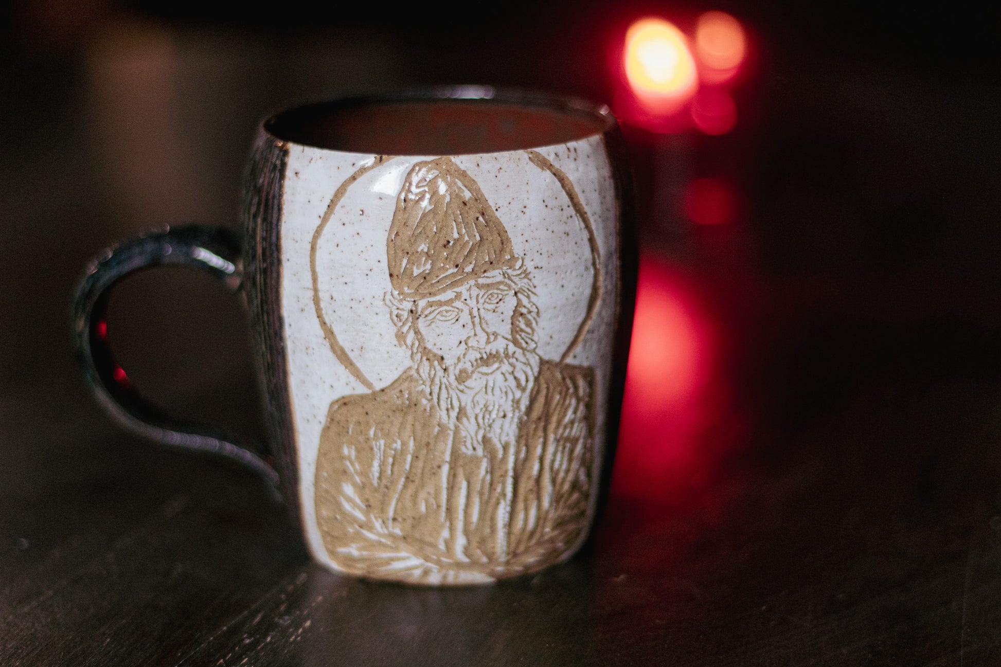 Carved St. Paisios Mug