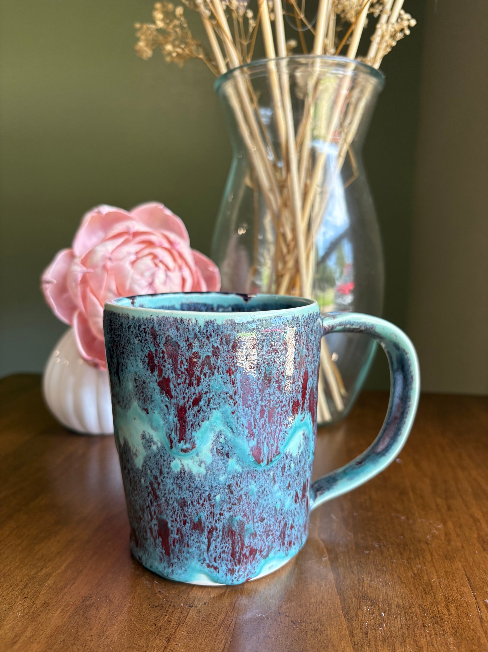 Watercolor Painted Peacock Mug