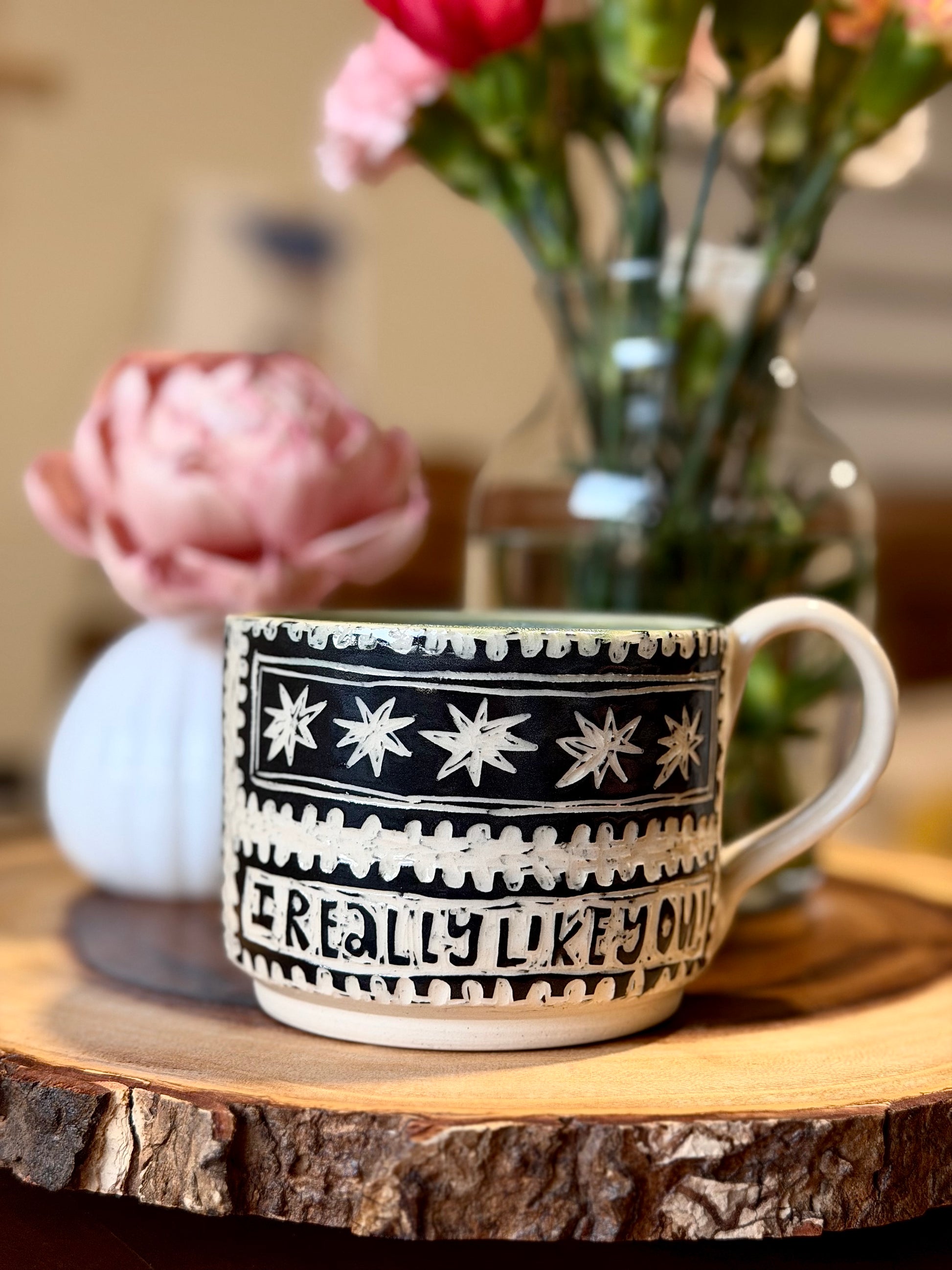 Hand-Carved Sgraffito Stamp Mug