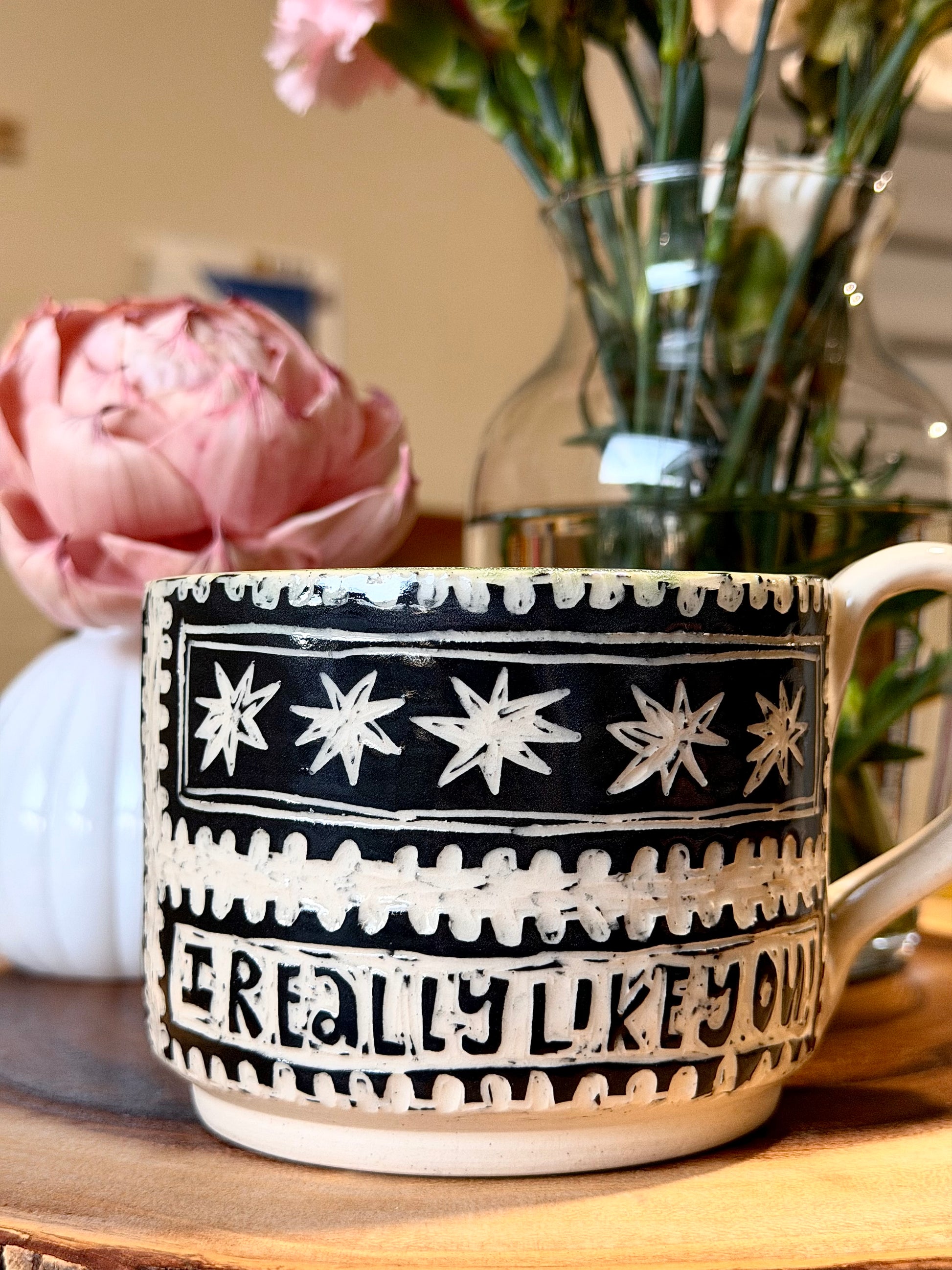 Hand-Carved Sgraffito Stamp Mug