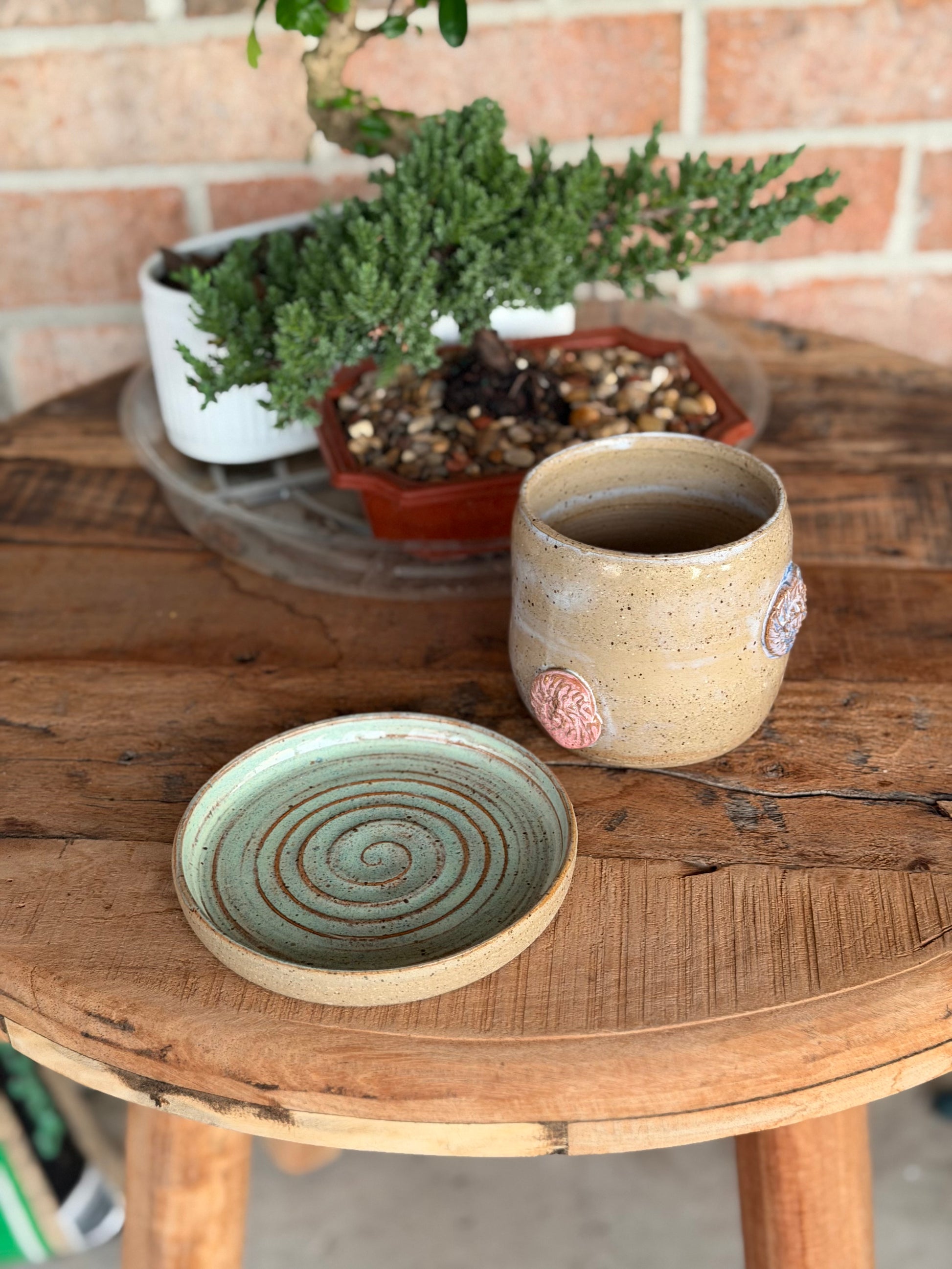 Teal Shell Planter