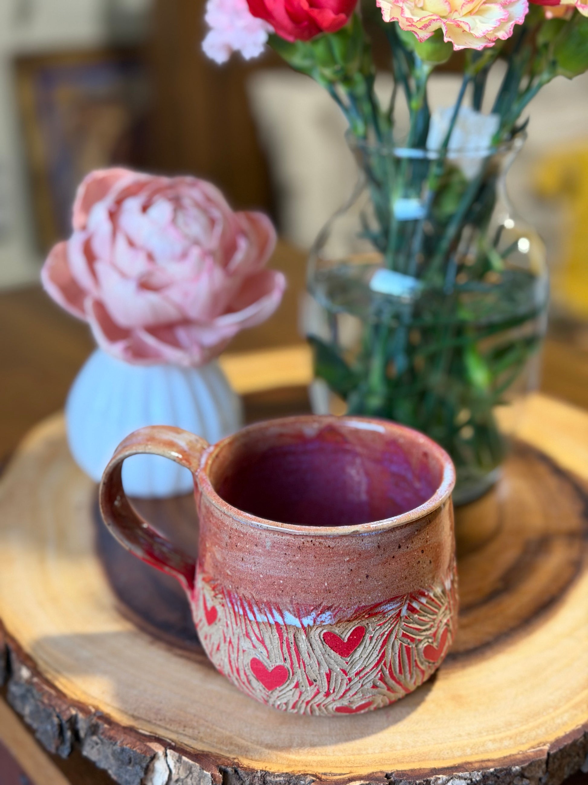 Hand-Carved Heart Mug