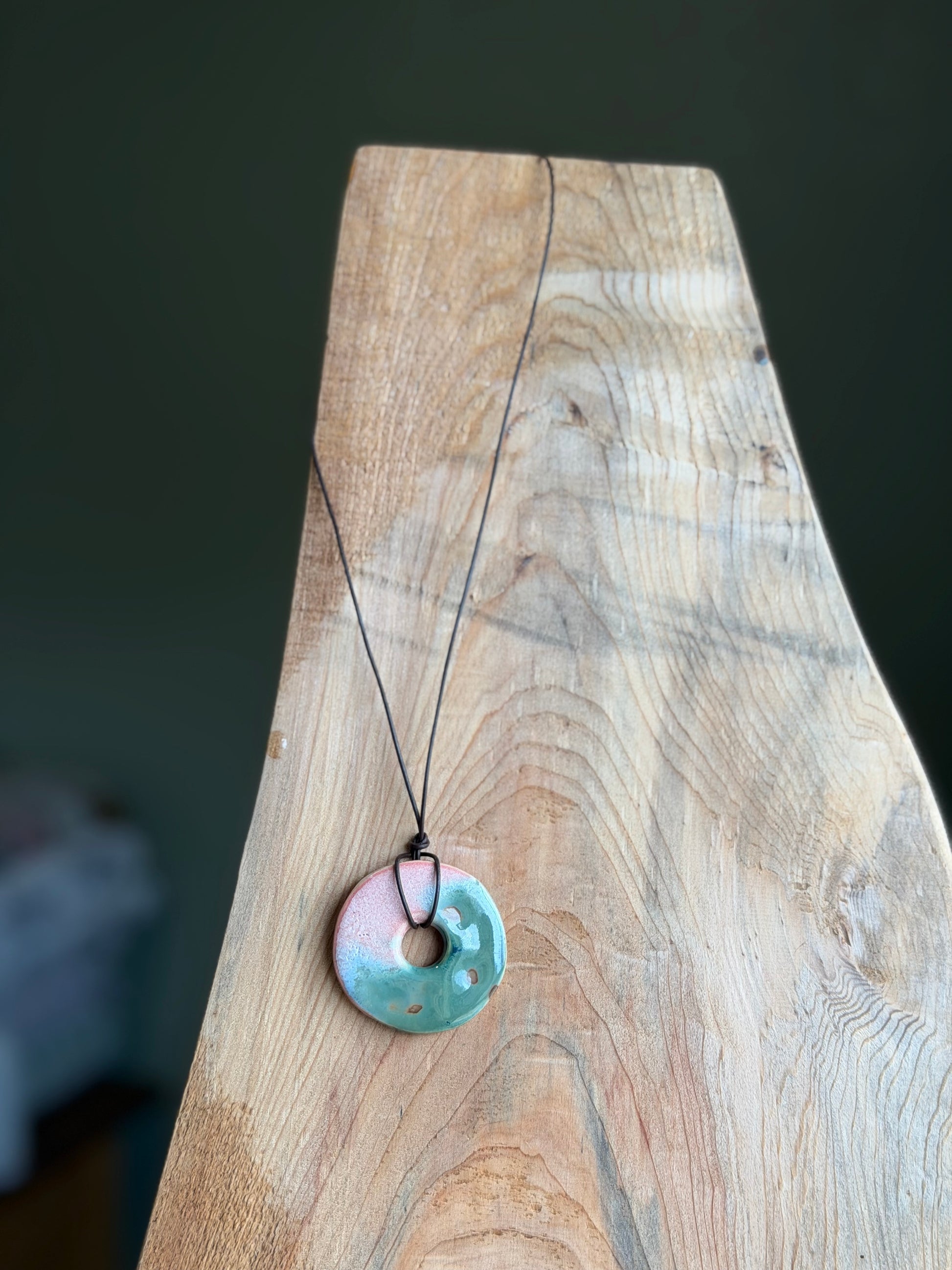 Green & Pink Charm Necklace