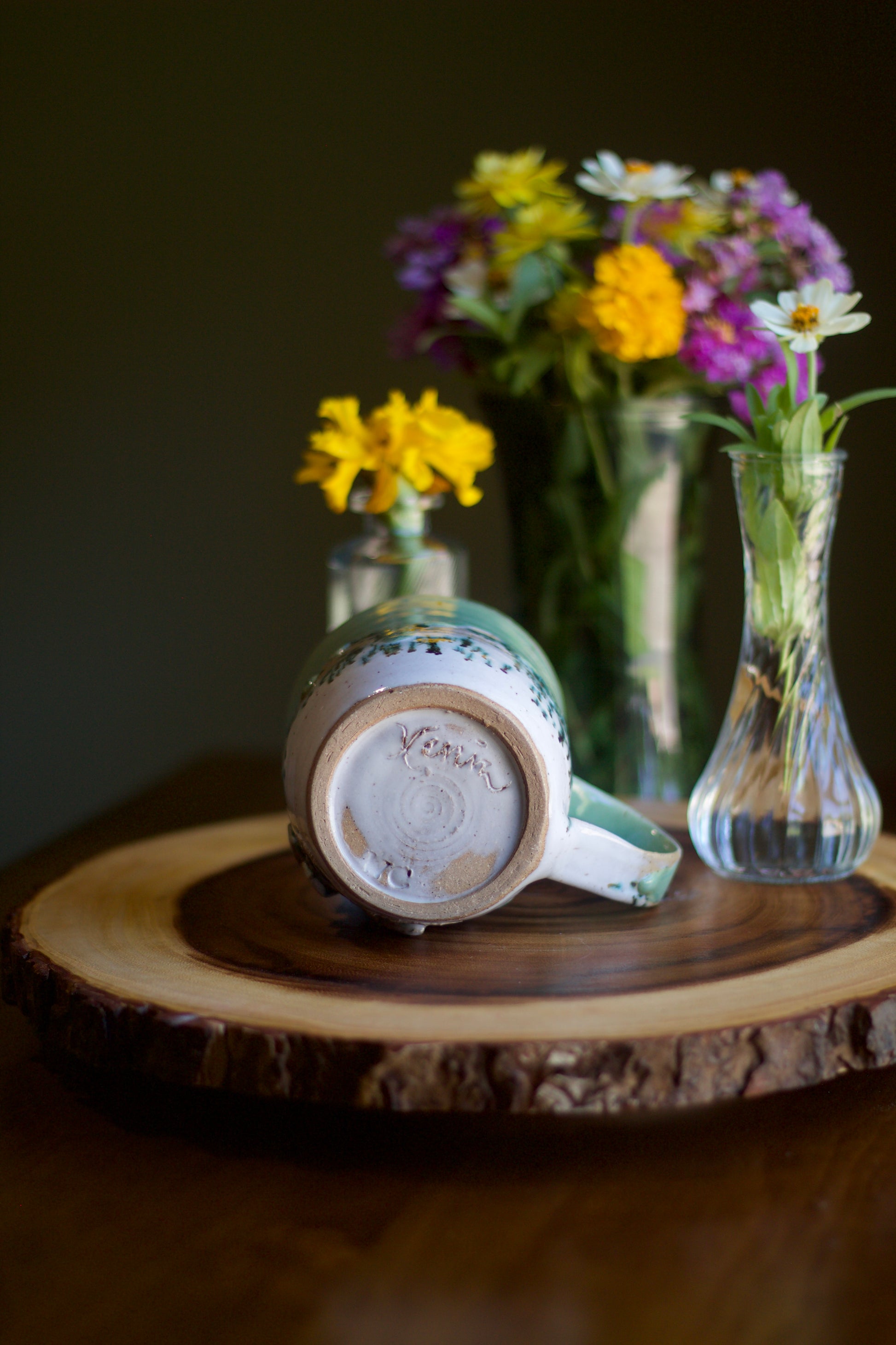 Green Flower Mug